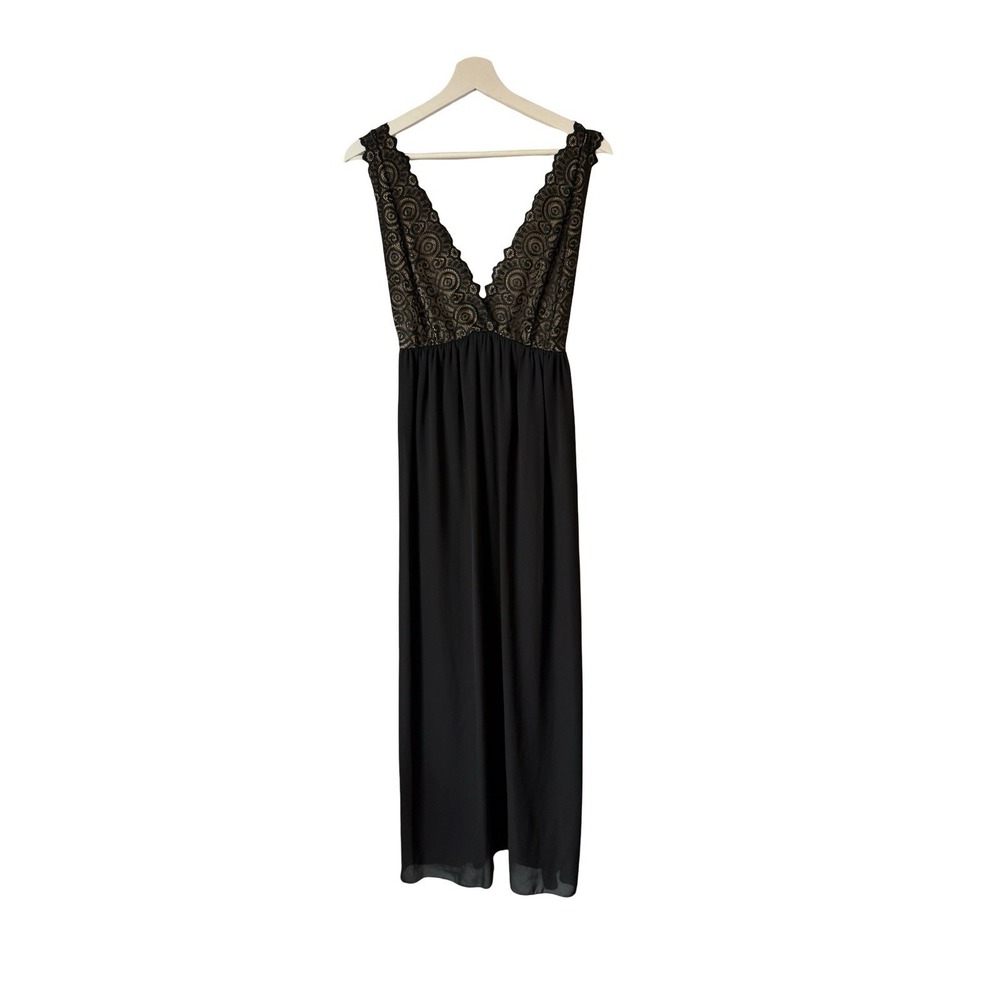 Vintage Slip nightgown BlackLace Whimisgoth Witchy Nightgown Freesia‎ sz L